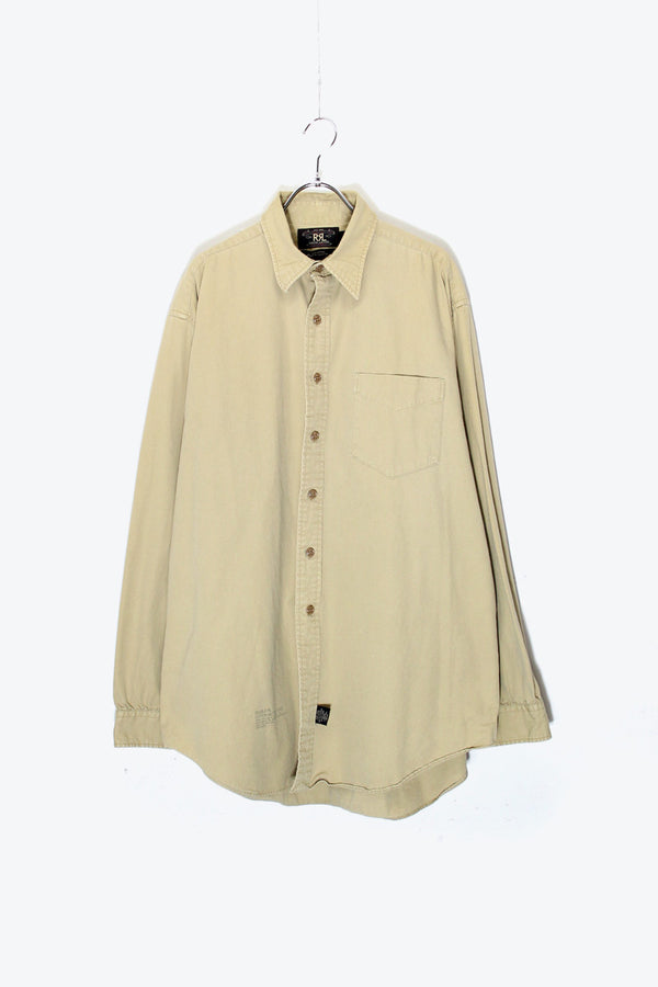 L/S COTTON MILITARY SHIRT / KHAKI [SIZE: L USED]