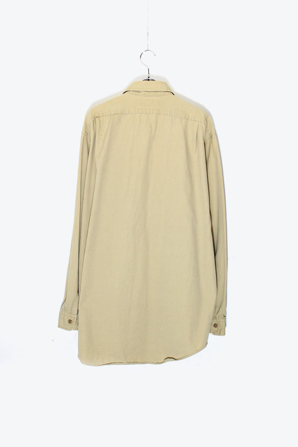 L/S COTTON MILITARY SHIRT / KHAKI [SIZE: L USED]
