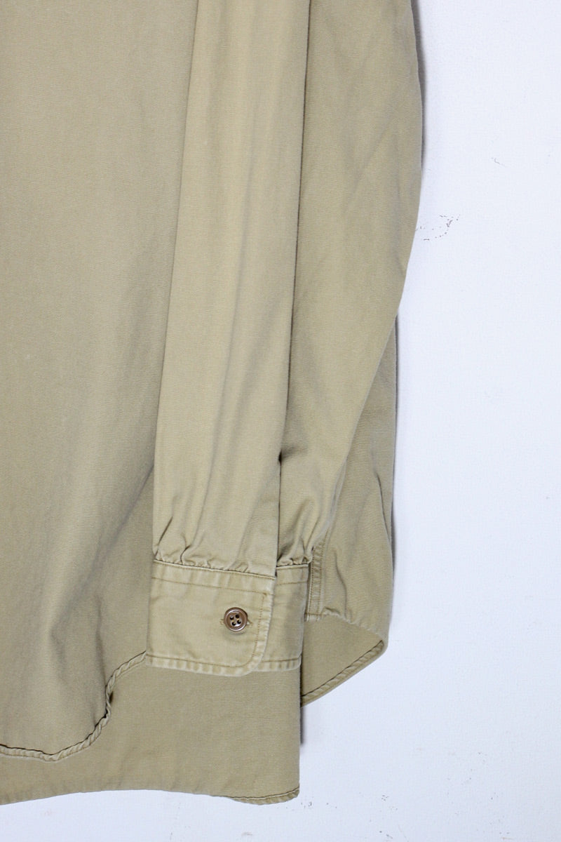 L/S COTTON MILITARY SHIRT / KHAKI [SIZE: L USED]