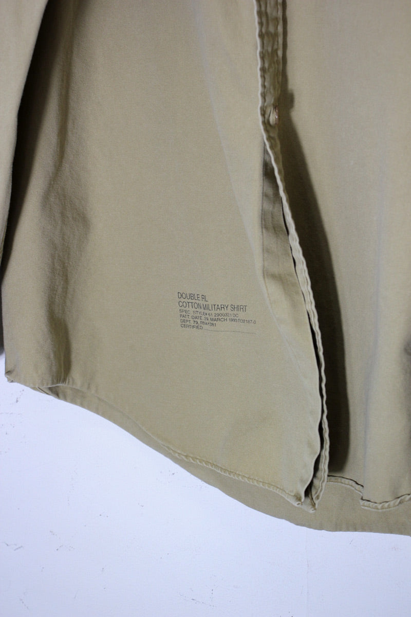 L/S COTTON MILITARY SHIRT / KHAKI [SIZE: L USED]