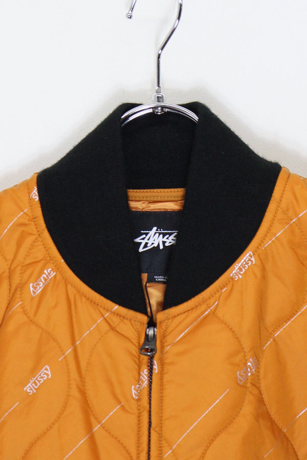 WORK QUILTING JACKET / ORANGE [ SIZE: XL DEADSTOCK/NOS ]