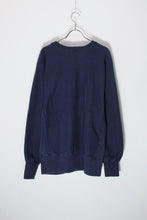 画像をギャラリービューアに読み込む, MADE IN USA 90&#39;S EMBROIDERY REVERSE WEAVE SWEATSHIRT / NAVY/PURPLE [SIZE: L USED]
