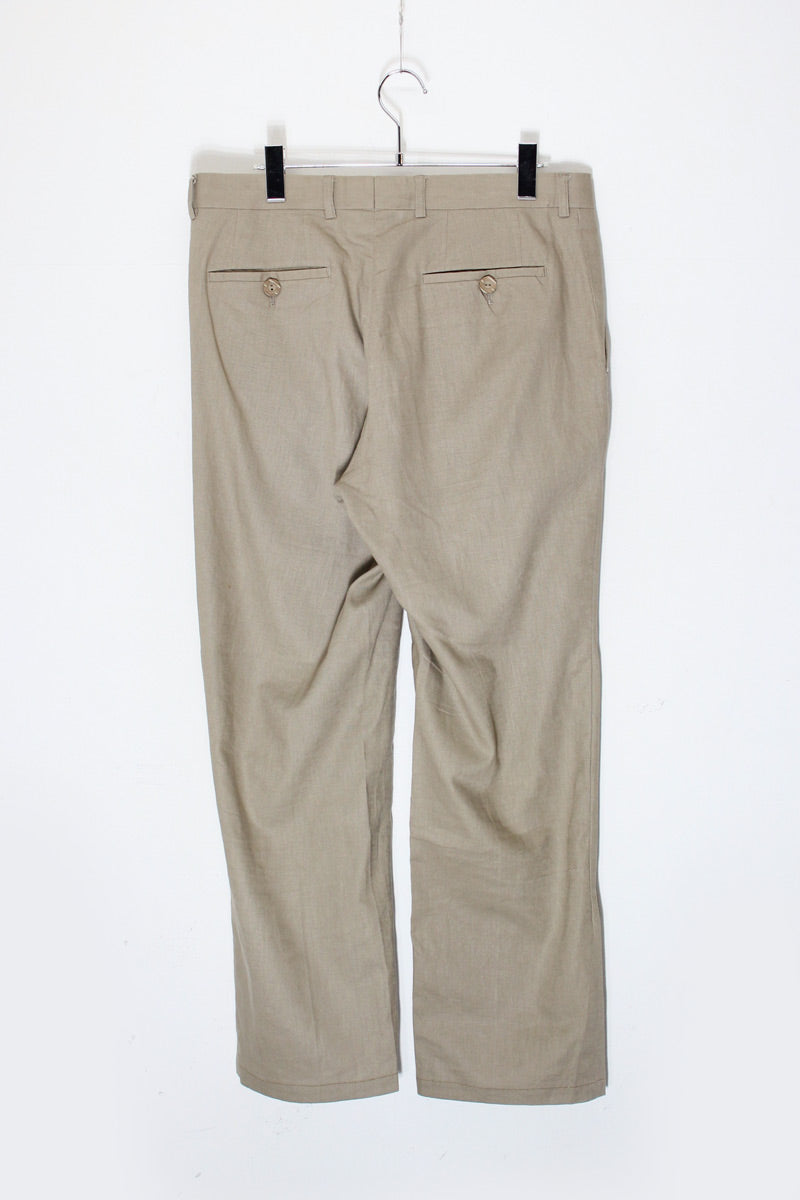 LINEN SLACKS PANTS / BEIGE [SIZE: 31 Equivalent USED]