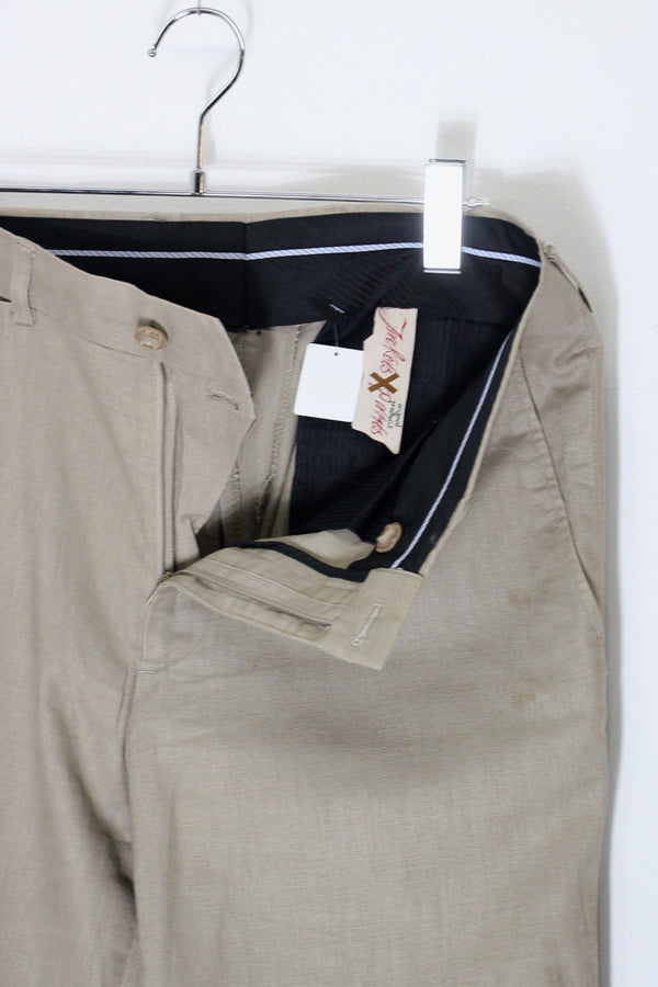 LINEN SLACKS PANTS / BEIGE [SIZE: 31 Equivalent USED]