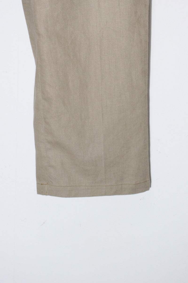 LINEN SLACKS PANTS / BEIGE [SIZE: 31 Equivalent USED]