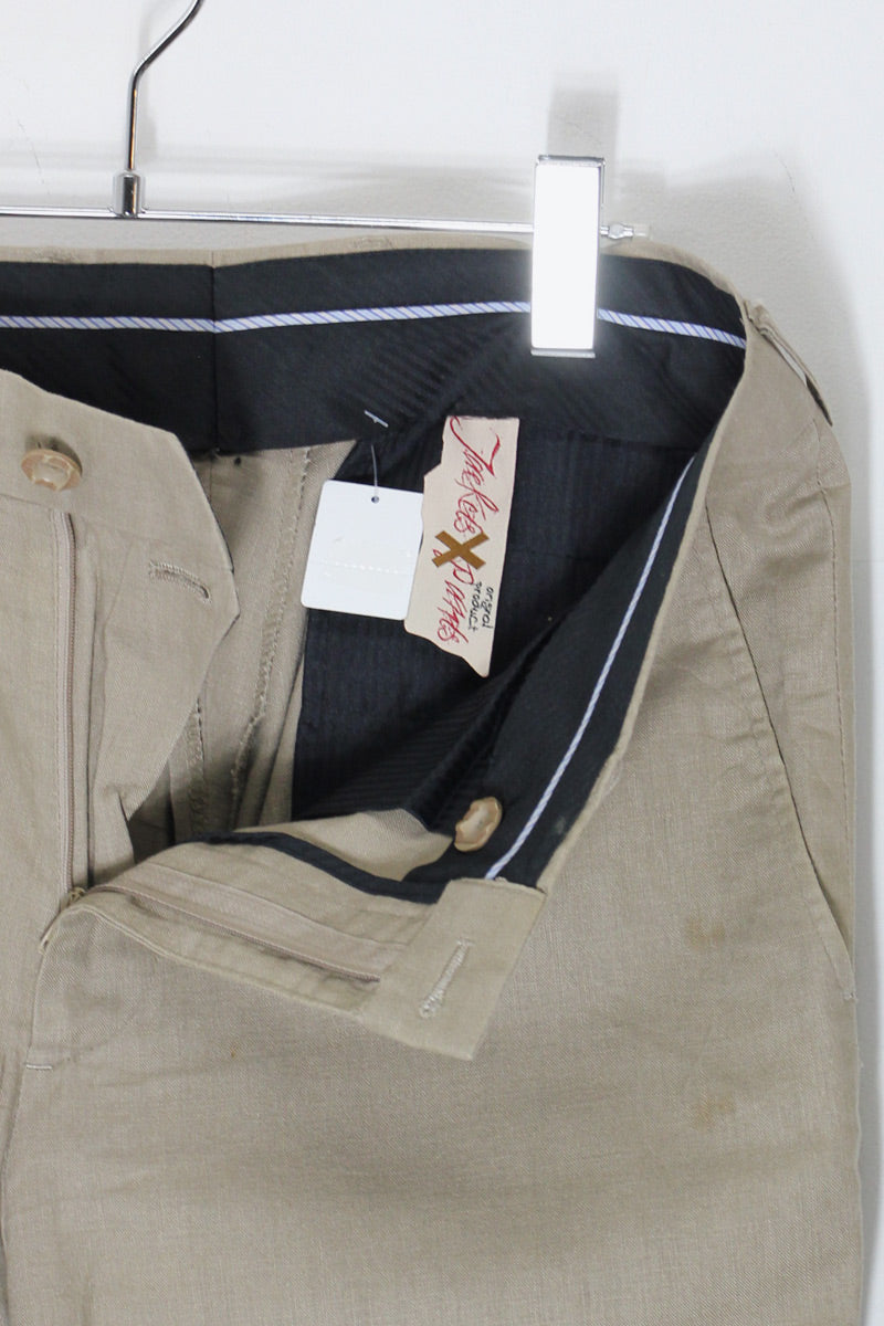 LINEN SLACKS PANTS / BEIGE [SIZE: 31 Equivalent USED]