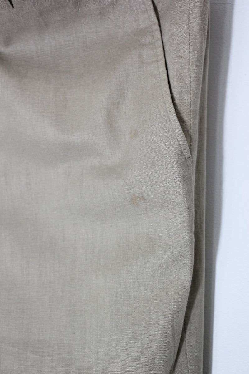 LINEN SLACKS PANTS / BEIGE [SIZE: 31 Equivalent USED]