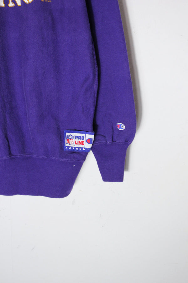MADE IN USA 94'S NFL VIKINGS REVERSE WEAVE SWEATSHIRT / PURPLE [SIZE: 2XL USED]