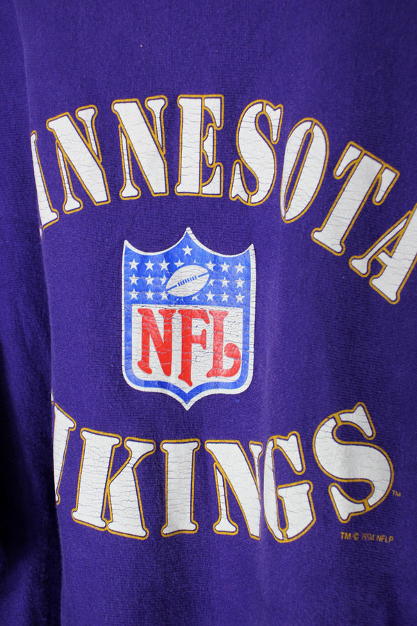 MADE IN USA 94'S NFL VIKINGS REVERSE WEAVE SWEATSHIRT / PURPLE [SIZE: 2XL USED]