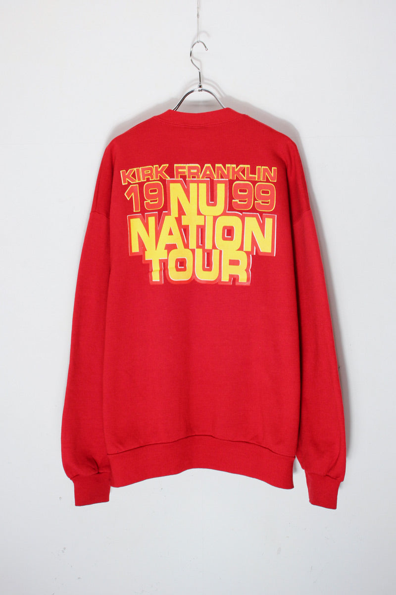 MADE IN USA 99'S KIRK FRANKLIN TOUR SWEAT SHIRT / RED [SIZE: XL USED]