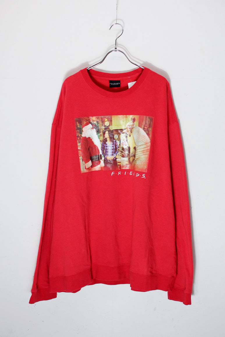 90'S PRINT SWEATSHIRT / RED [SIZE: 2XL USED]
