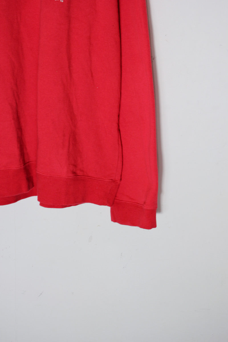 90'S PRINT SWEATSHIRT / RED [SIZE: 2XL USED]