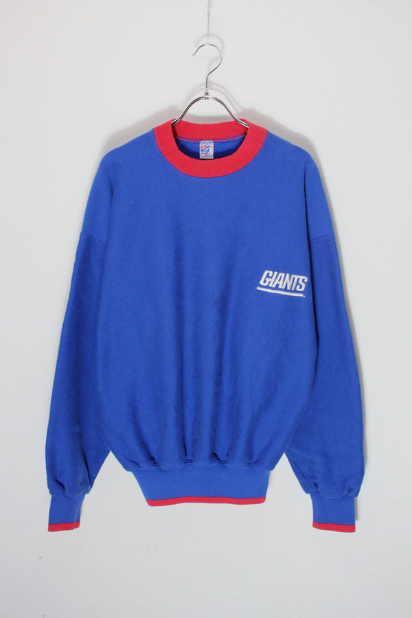 MADE IN USA 90'S NY GIANTS SWITCHING COLOR SWEATSHIRT / RED/BLUE [SIZE: L USED]