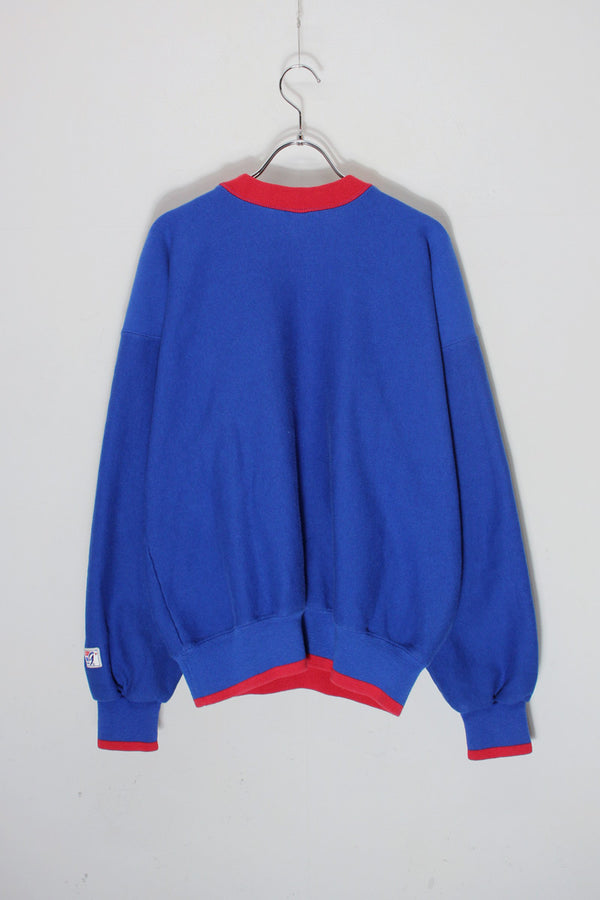 MADE IN USA 90'S NY GIANTS SWITCHING COLOR SWEATSHIRT / RED/BLUE [SIZE: L USED]