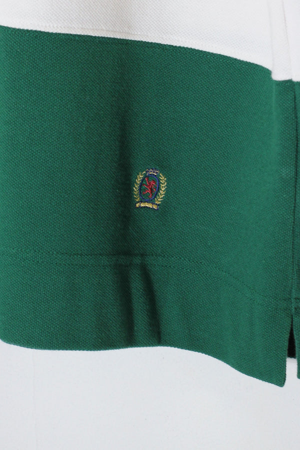 90'S S/S BORDER POLO SHIRT / MULTI [SIZE: XL USED]
