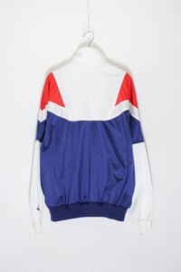 90'S STAND COLLAR ZIP TRACK JACKET / RED / WHITE / NAVY［SIZE: M USED]