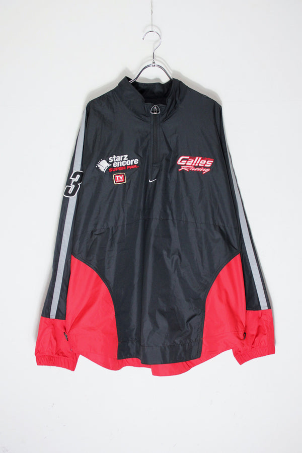 90'S GALLES RACING HALF-ZIP NYLON JACKET / BLACK [SIZE: L USED]
