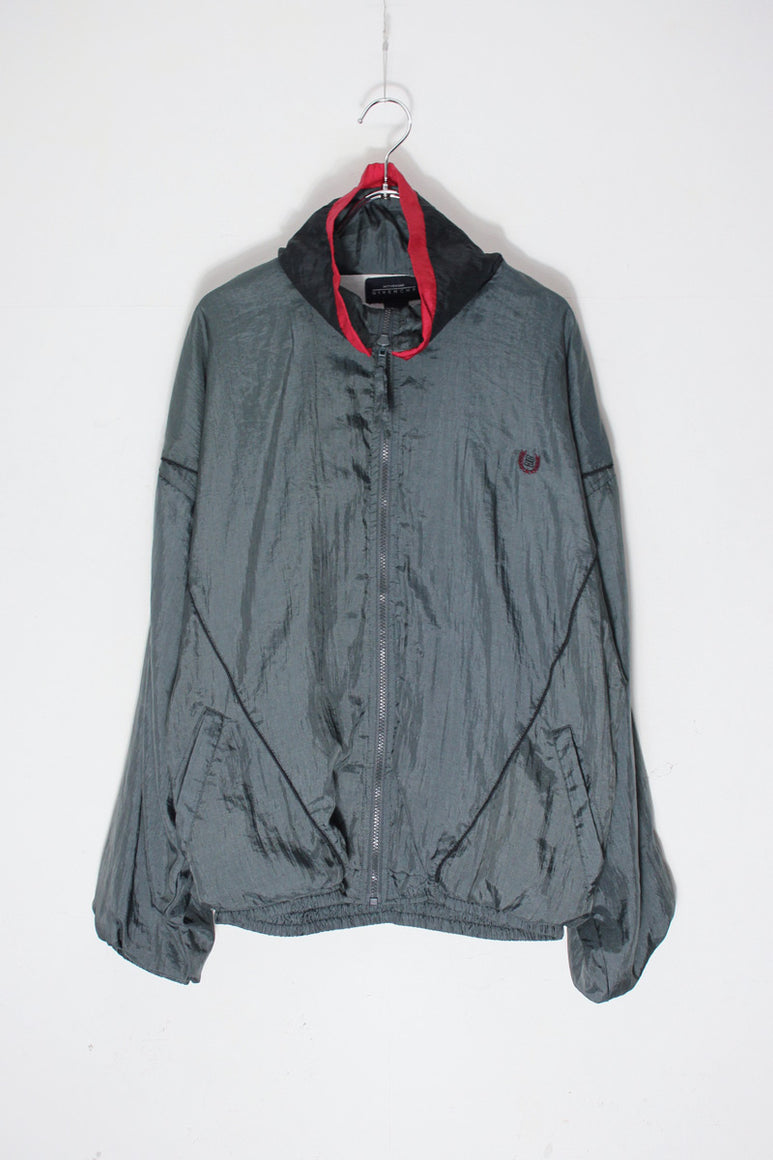 90'S ZIP NYLON JACKET / CHARCOAL GREY [SIZE: M USED]