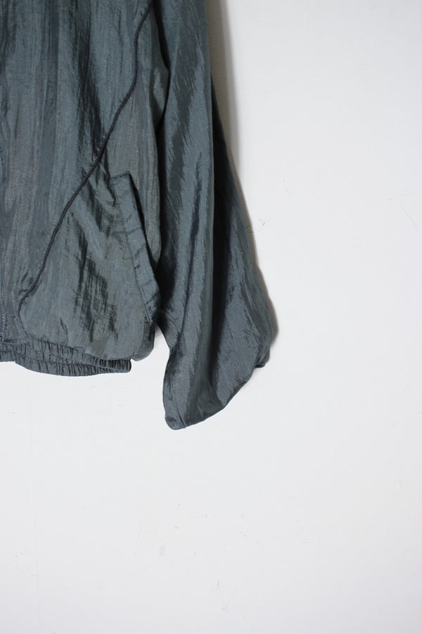 90'S ZIP NYLON JACKET / CHARCOAL GREY [SIZE: M USED]
