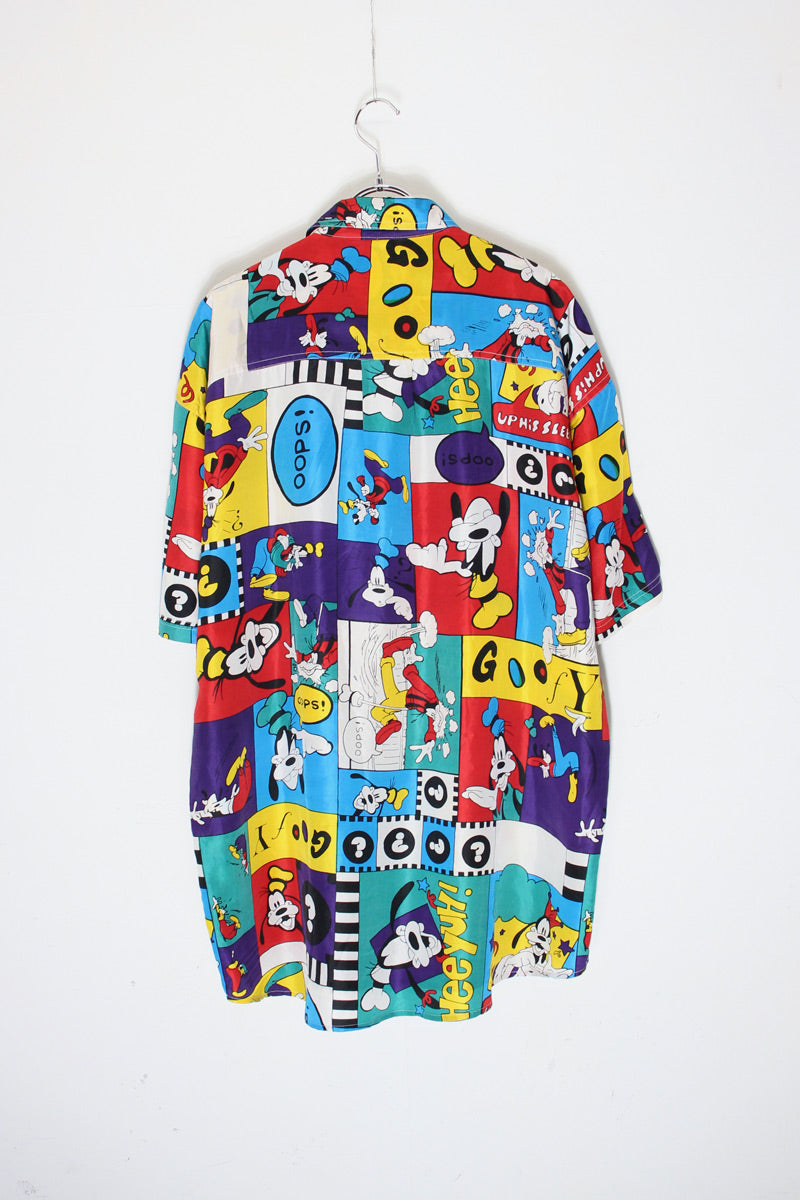 90'S S/S SILK PATTERN SHIRT / MULTI [SIZE: L USED]