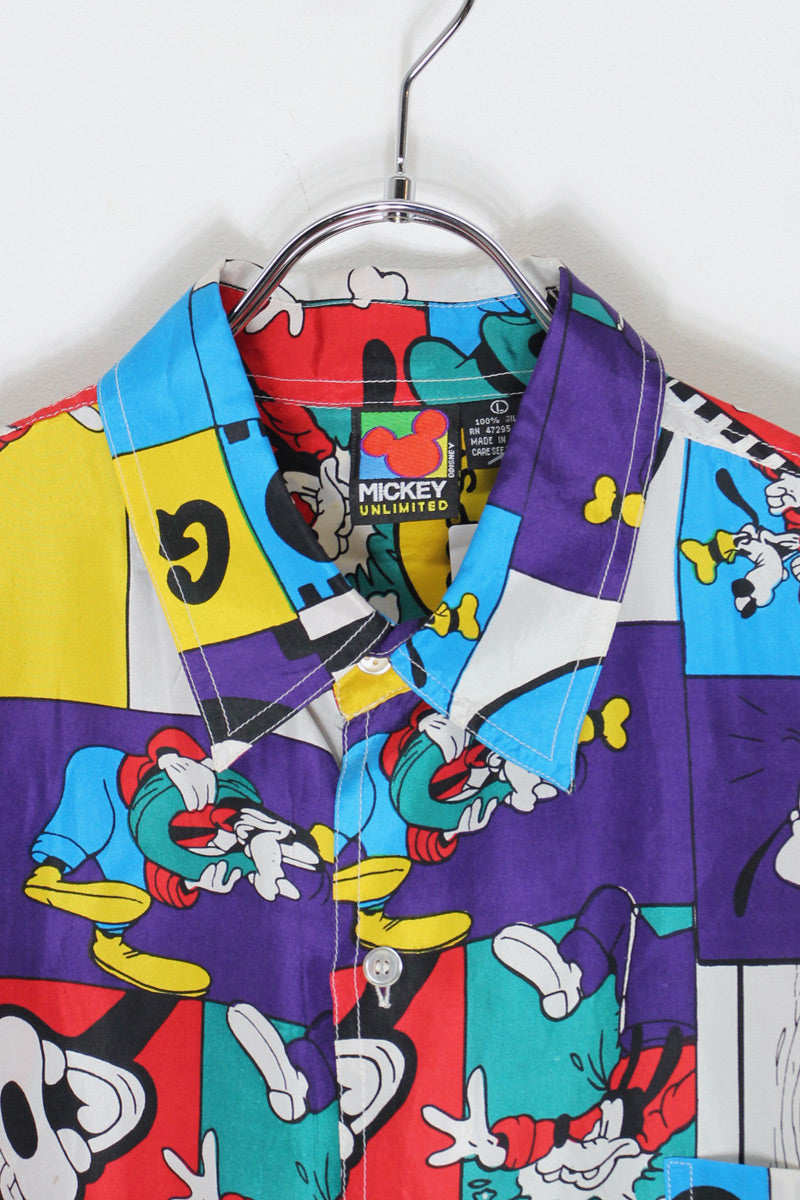 90'S S/S SILK PATTERN SHIRT / MULTI [SIZE: L USED]