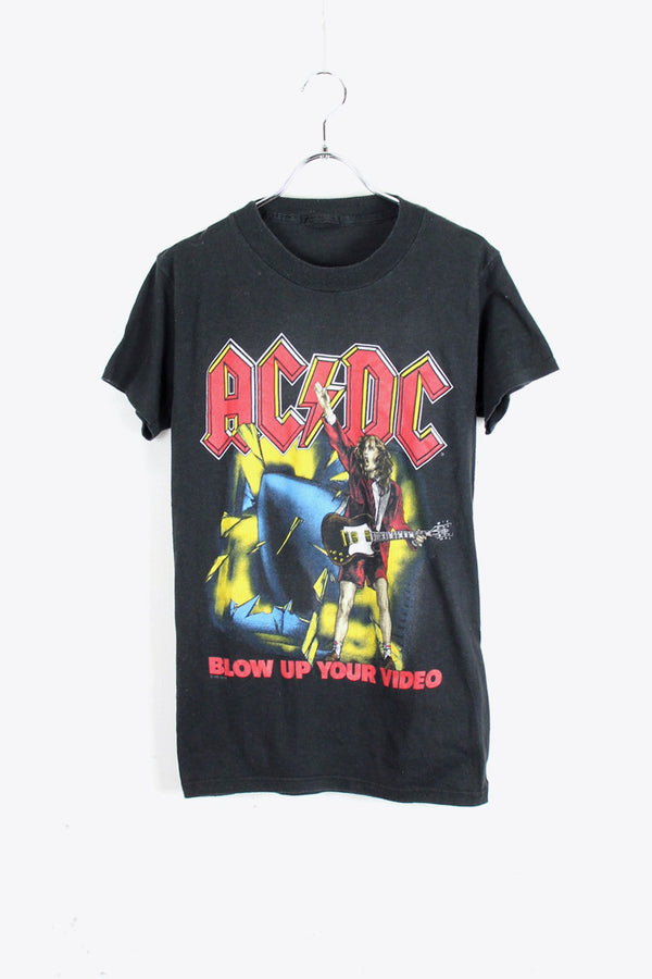 MADE IN USA 88'S ACDC BLOW UP YOUR VIDEO TOUR TEE SHIRT / BLACK [SIZE: Equivalent to S USED]