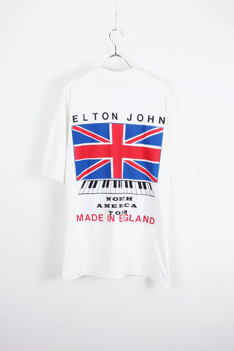 MADE IN USA 95'S ELTON JOHN NORTH AMERICA TOUR TEE SHIRT / WHITE [SIZE: XL DEAD STOCK]