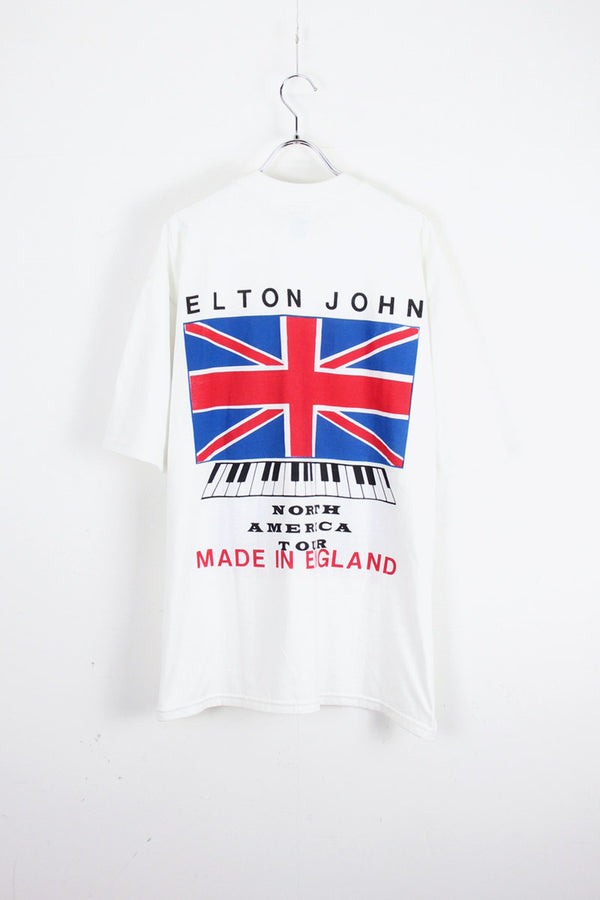 MADE IN USA 95'S ELTON JOHN NORTH AMERICA TOUR TEE SHIRT / WHITE [SIZE: XL DEAD STOCK]
