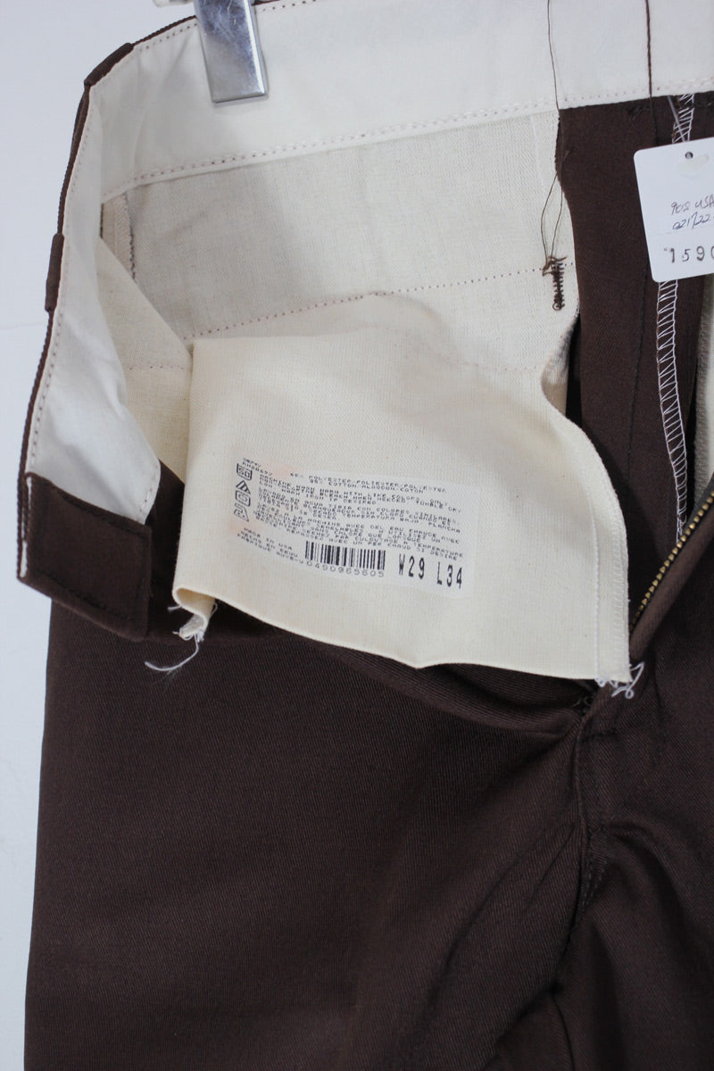 MADE IN USA 90'S 874 WORK PANTS / BROWN [SIZE: W29L34 DEADSTOCK/NOS]