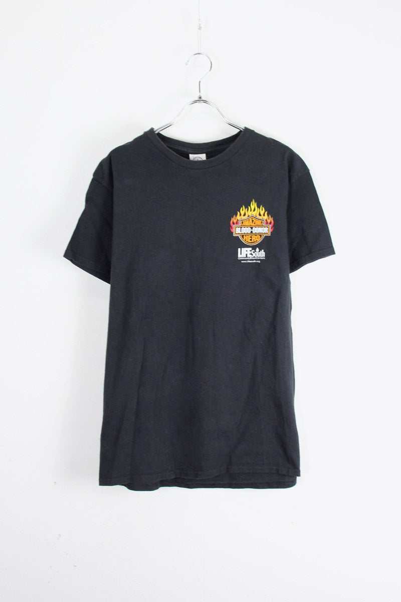HARLEY DAVIDSON AMAZING HERO TEE SHIRT / BLACK [SIZE: M USED]