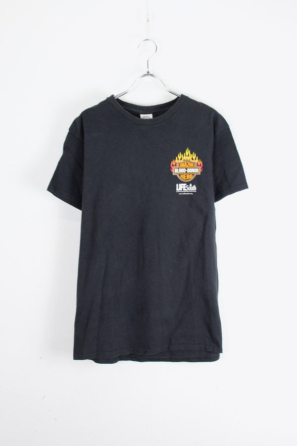 HARLEY DAVIDSON AMAZING HERO TEE SHIRT / BLACK [SIZE: M USED]