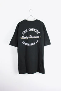 MADE IN USA 90'S LOW COUNTRY TEE SHIRT / BLACK [SIZE: XL USED]