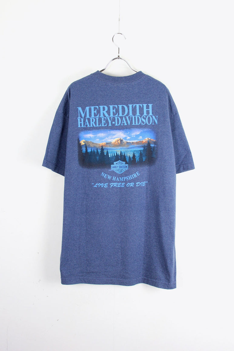 90'S MEREDITH TEE SHIRT / NAVY [SIZE: XL USED]