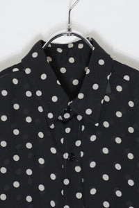 70'S S/S DOTS SHIRT / BLACK/WHITE [SIZE: M相当 USED]