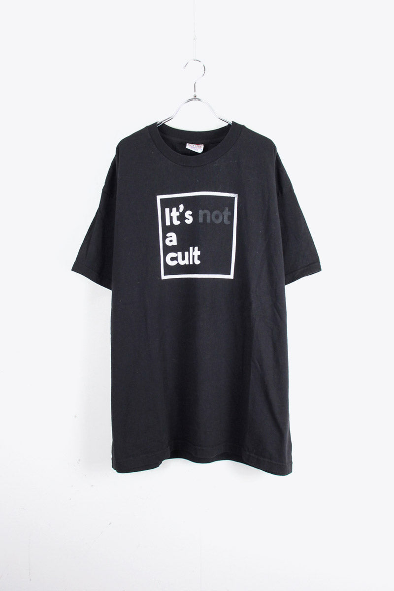 MADE IN USA 90'S IT'S NOT A CULT S/S MESSAGE TEE SHIRT / BLACK [SIZE: 2XL USED]