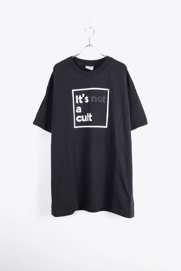 MADE IN USA 90'S IT'S NOT A CULT S/S MESSAGE TEE SHIRT / BLACK [SIZE: 2XL USED]