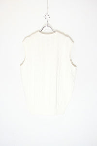 90'S CABLE KNIT VEST / WHITE [SIZE: M USED]
