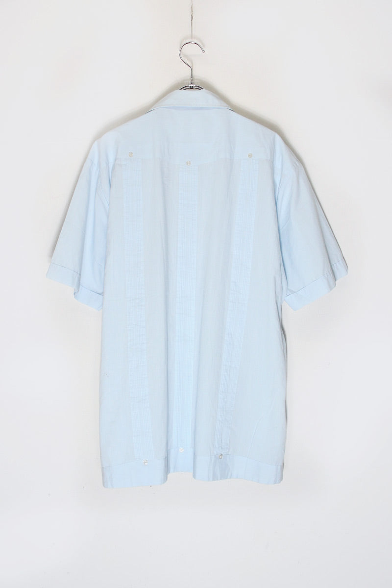 90'S S/S CUBA SHIRT / SAX BLUE [SIZE: XL USED]