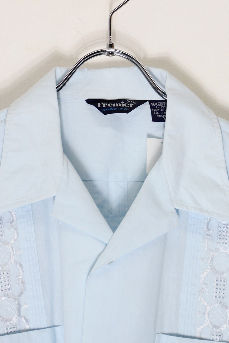 90'S S/S CUBA SHIRT / SAX BLUE [SIZE: XL USED]