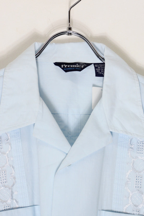 90'S S/S CUBA SHIRT / SAX BLUE [SIZE: XL USED]