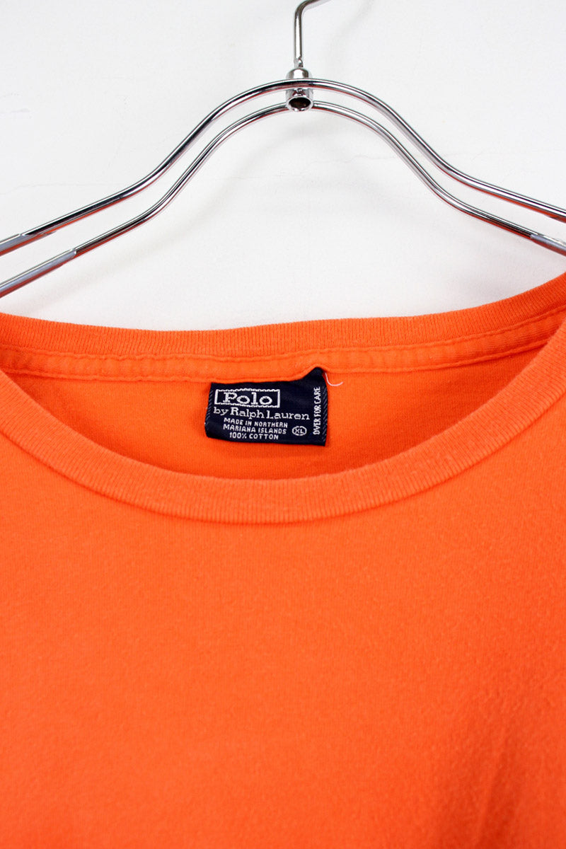 90'S ONE POINT POCKET T-SHIRT / ORANGE [SIZE: XL USED]