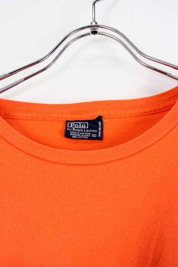 90'S ONE POINT POCKET T-SHIRT / ORANGE [SIZE: XL USED]