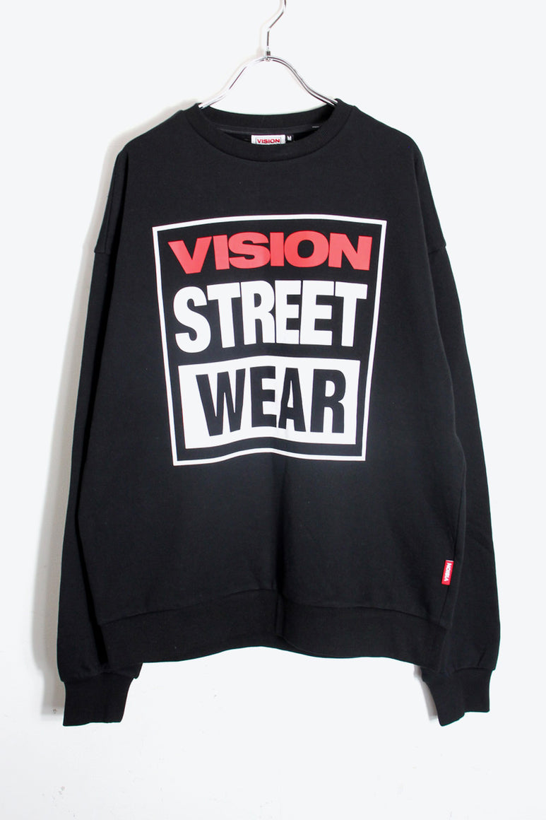 LOGO PRINT SWEATSHIRT / BLACK [SIZE: M DEADSTOCK/NOS]