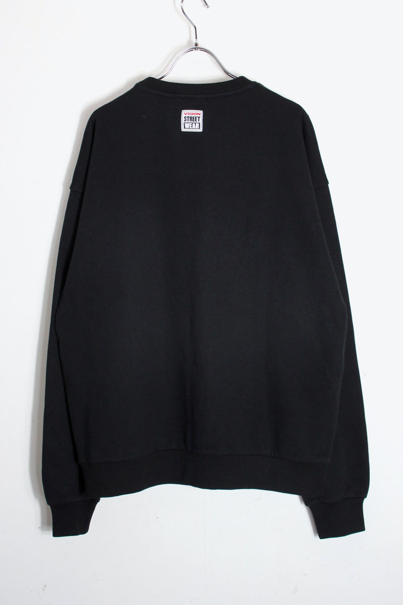 LOGO PRINT SWEATSHIRT / BLACK [SIZE: M DEADSTOCK/NOS]