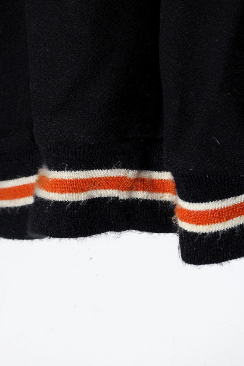 MADE IN USA 80'S NHL FRYERS WOOL LEATHER STADIUM JACKET / BLACK [SIZE: 2XL USED]