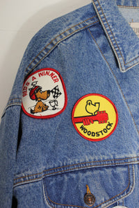 90'S BADGE CUSTOM DENIM JACKET / INDIGO [SIZE: L相当 USED]