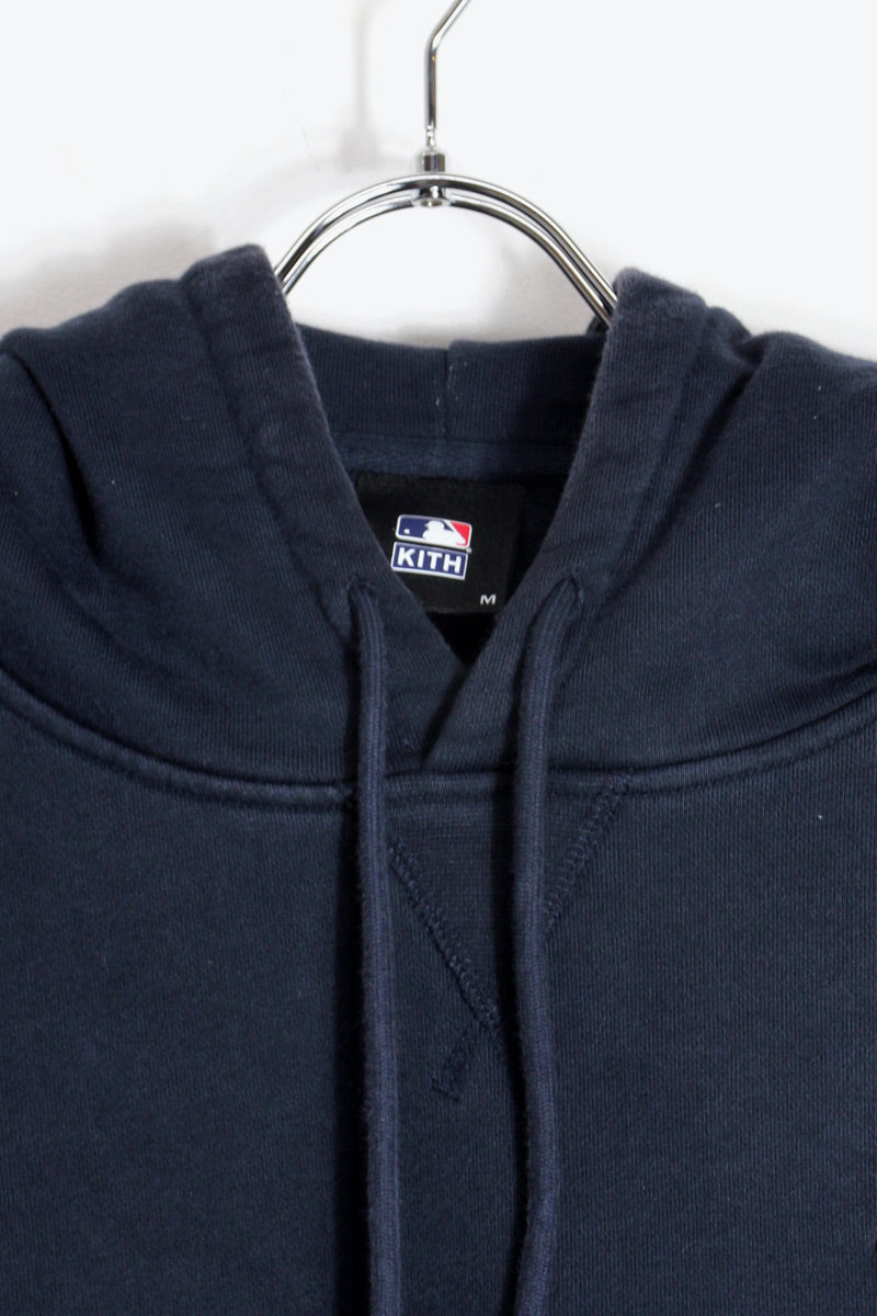 NY YANKEES PULLOVER SWEAT HOODIE / NAVY [SIZE: M USED]