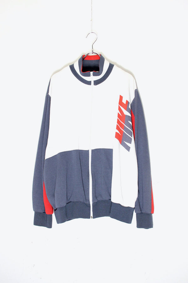 90'S SWEAT TRACK JACKET / WHITE [SIZE: M USED]