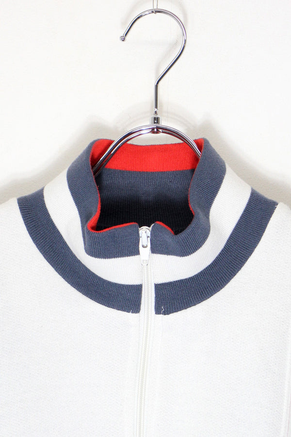 90'S SWEAT TRACK JACKET / WHITE [SIZE: M USED]