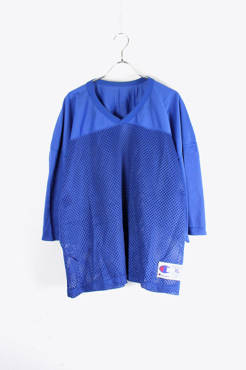 90'S V-NECK GAME SHIRT / BLUE [SIZE: XL USED]